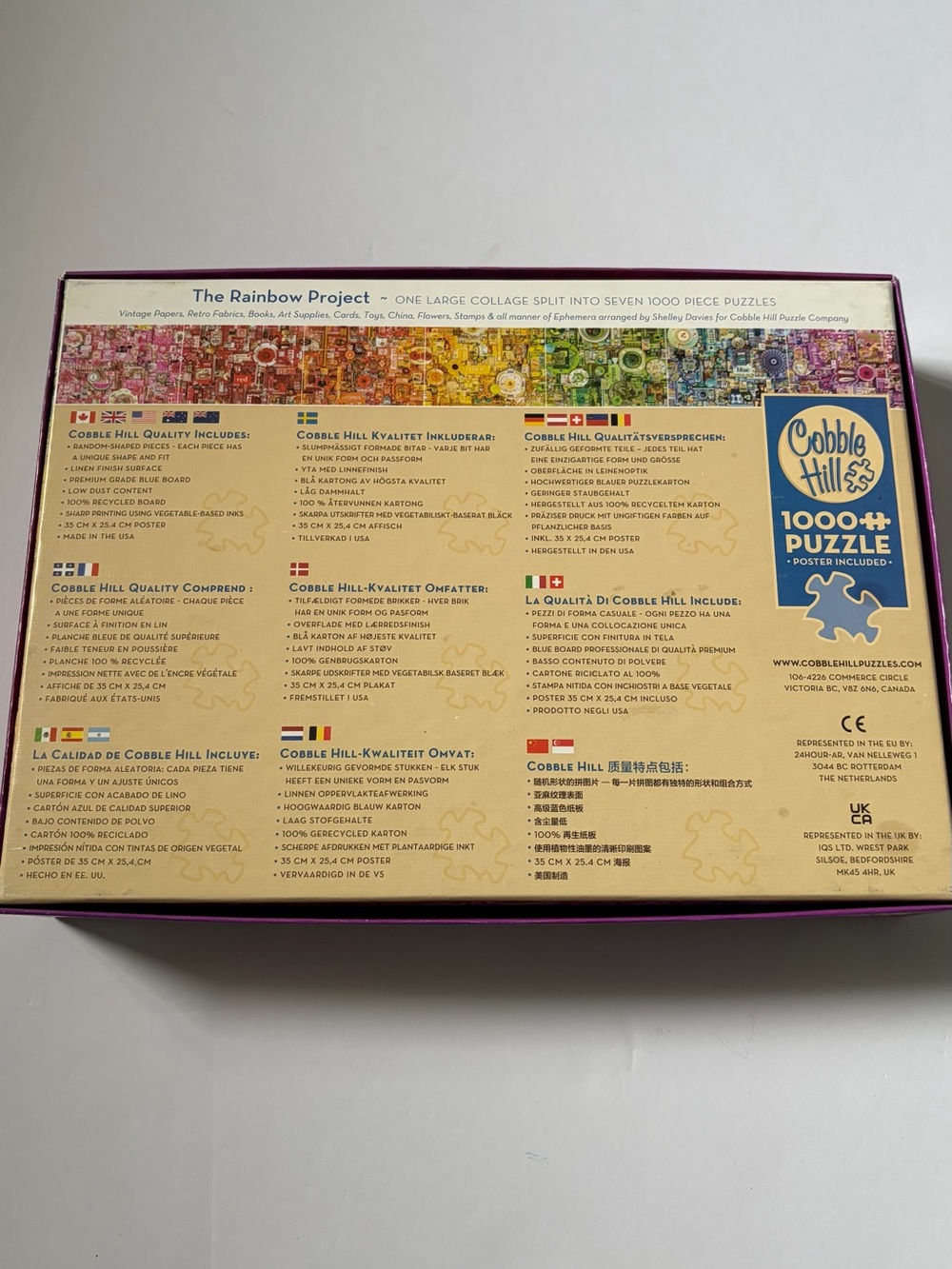 Cobble Hill 1000 Piece Puzzle Purple Collage By Shelley Davies with Poster. - Picture 5 of 7